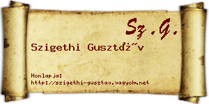 Szigethi Gusztáv névjegykártya